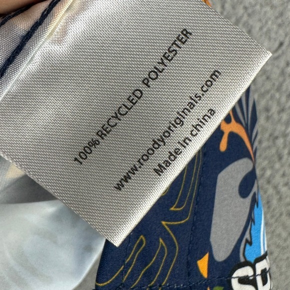 Roody Spyder Mens Hawaiian Shirt Large Blue Floral Button Up Pocket Short Sleeve - Picture 4 of 8